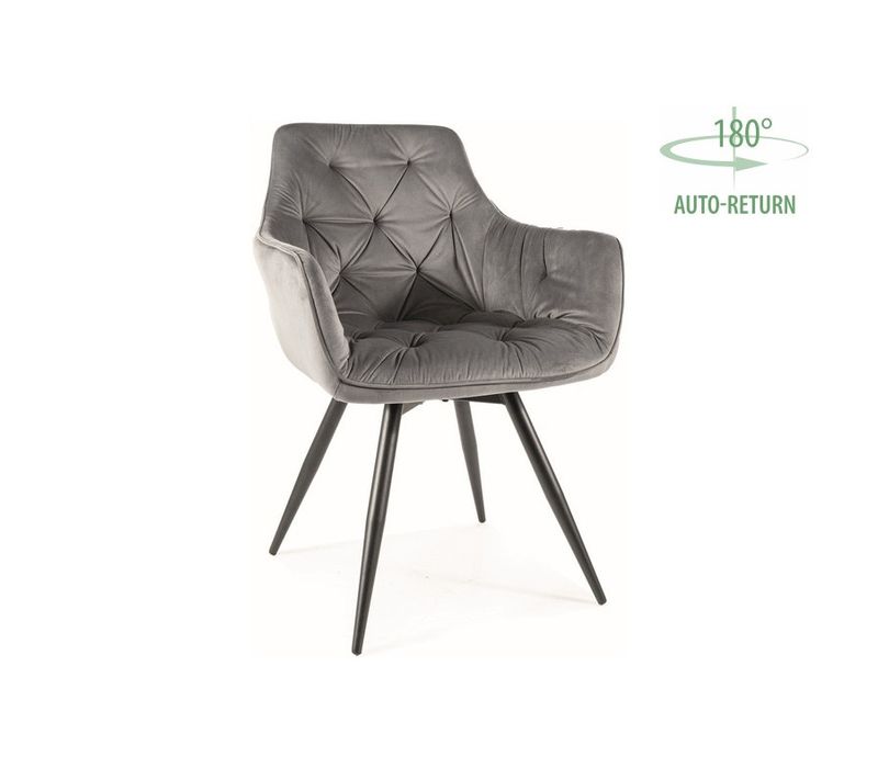 Chaise En Velours "mango" - Velvet - Gris Foncé - L 57 X H 83 Cm