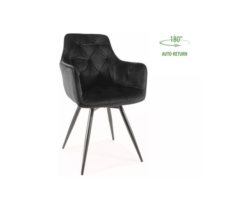Chaise En Velours "mango" - Velvet - Noir - L 57 X H 83 Cm