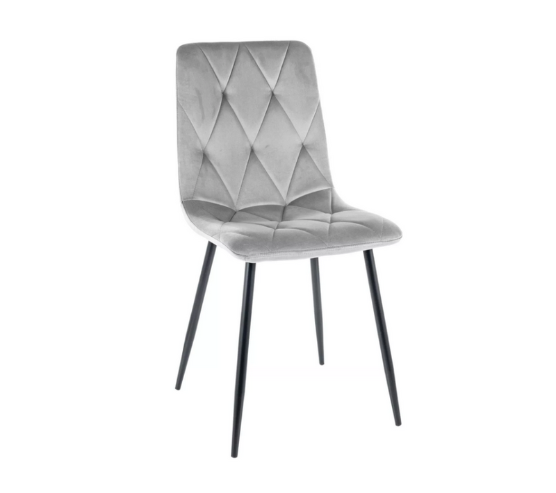Chaise En Velours "tom" - Velvet - Gris Clair - L 45 X H 91 Cm