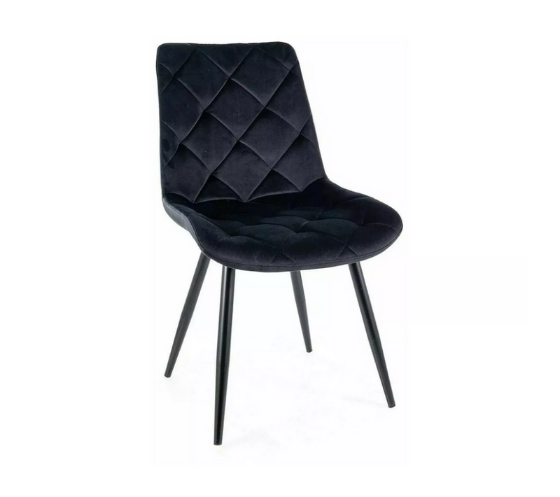 Chaise En Velours "ralph" - Velvet - Noir - L 51 X H 88 Cm