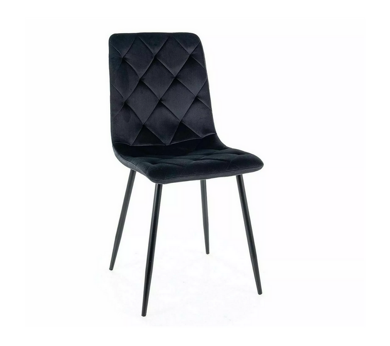 Chaise En Velours "jerry" - Velvet - Noir - L 45 X H 91 Cm