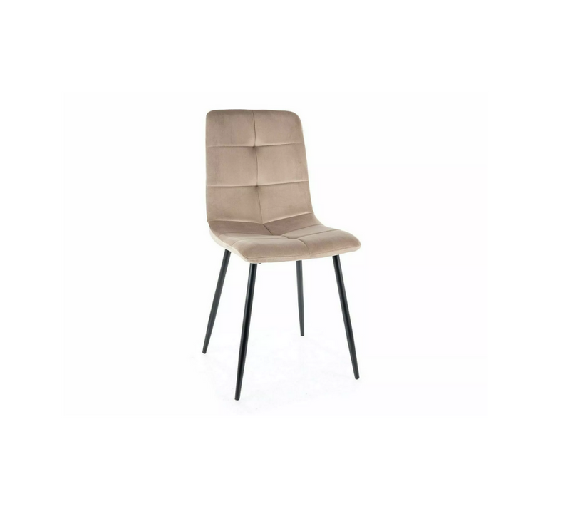 Chaise En Velours "ivo" - Velvet - Beige - L 45 X H 91 Cm