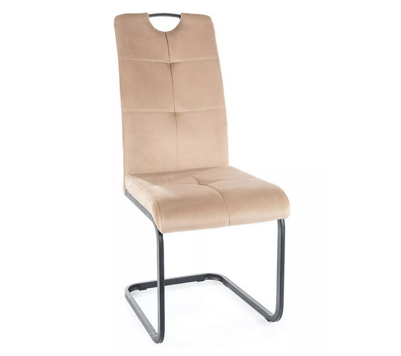 Chaise "axo" - Velvet - Beige - L 43 X H 101 Cm