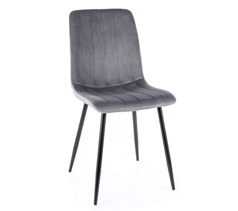 Chaise En Velours "alan" - Velvet - Gris Foncé - L 45 X H 91 Cm
