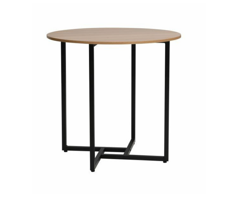 Table à Manger Ronde "alto Ii" - Marron Chêne/noir - D 80 X H 76 Cm