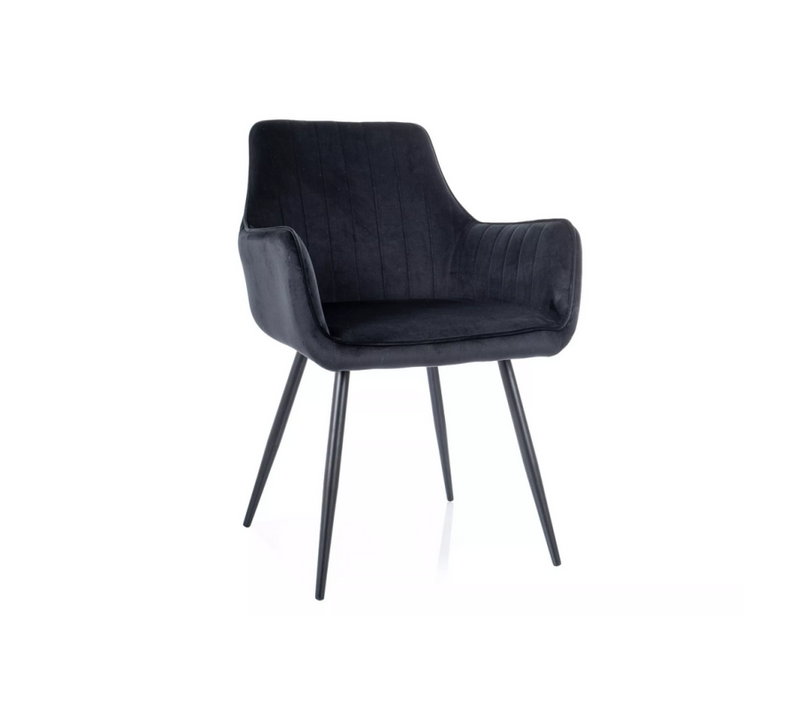 Chaise En Velours "apple Velvet" - Noir - L 57 X H 85 Cm