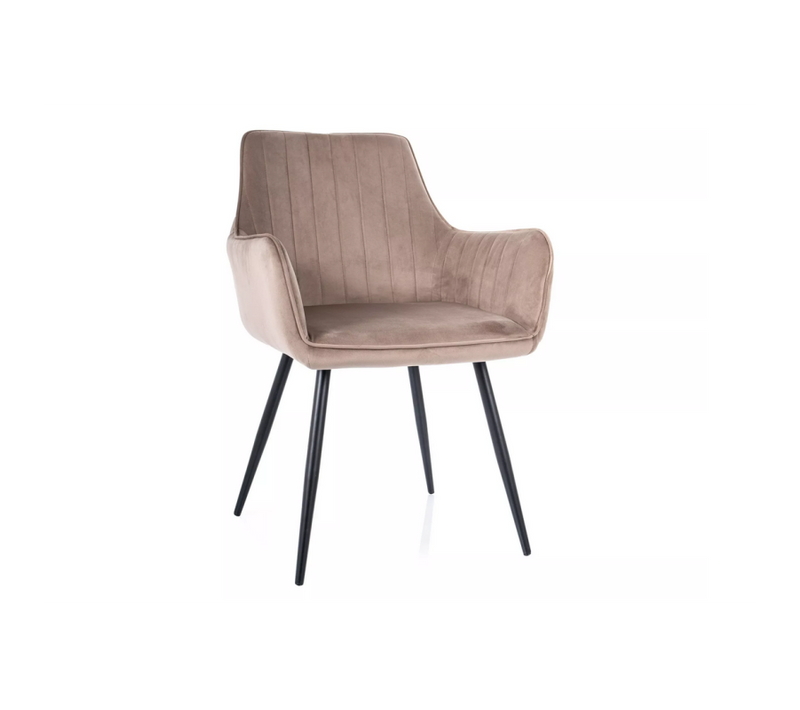 Chaise En Velours "apple Velvet" - Beige - L 57 X H 85 Cm