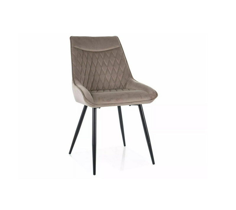 Chaise En Velours "agat Velvet" - Beige - L 51 X H 88 Cm