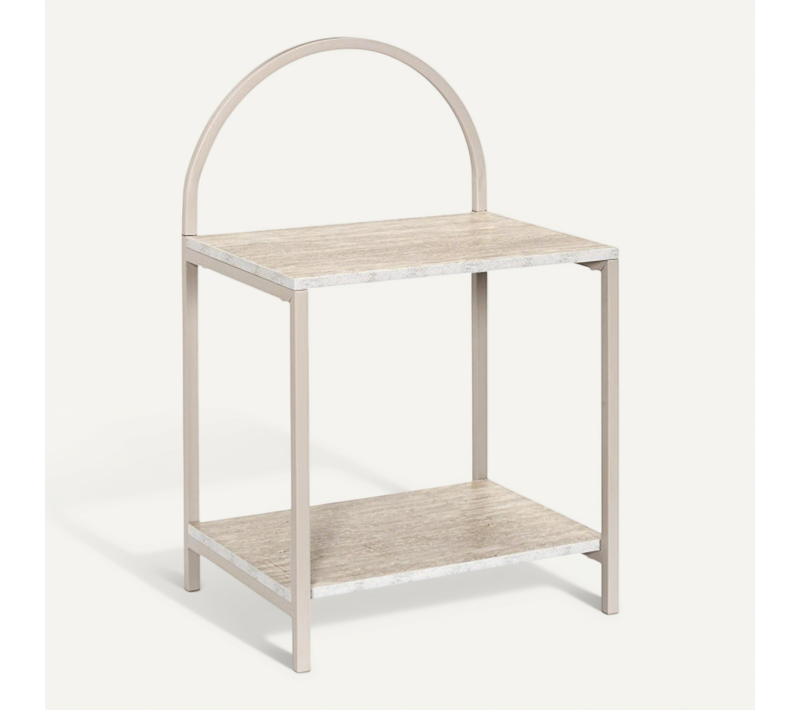 Chevet Arche Bois Et Métal 40 X 30 X 63 Cm Table De Nuit 2 Niveaux Rangement Chambre