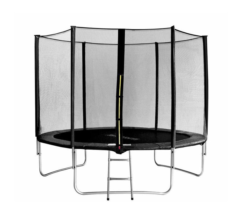 Trampoline De Jardin Noir Avec Echelle Myjump 3,05 M