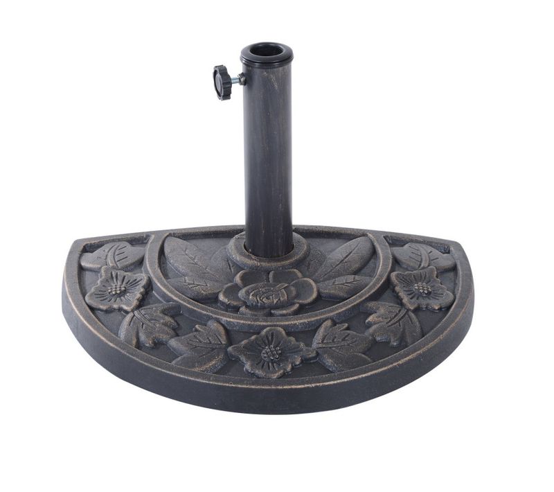 Pied De Parasol Demi-cercle Résine Imitation Fonte Bronze