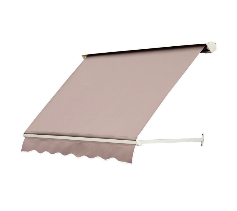 Store Banne Manuel Inclinaison Réglable Alu Polyester 180 X 70 Cm Brun