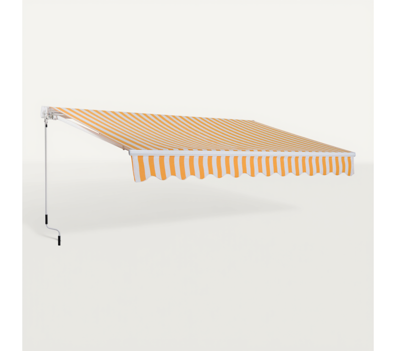 Store Banne Manuel Toile Rétractable  3 X 2.5 M Orange Blanc
