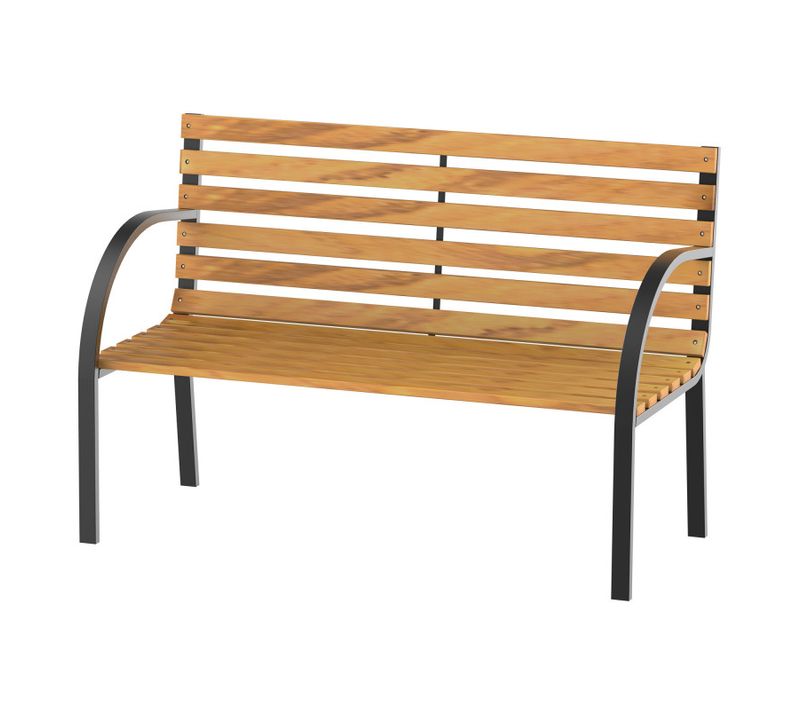 Banc De Jardin Central Park Bois Et Noir