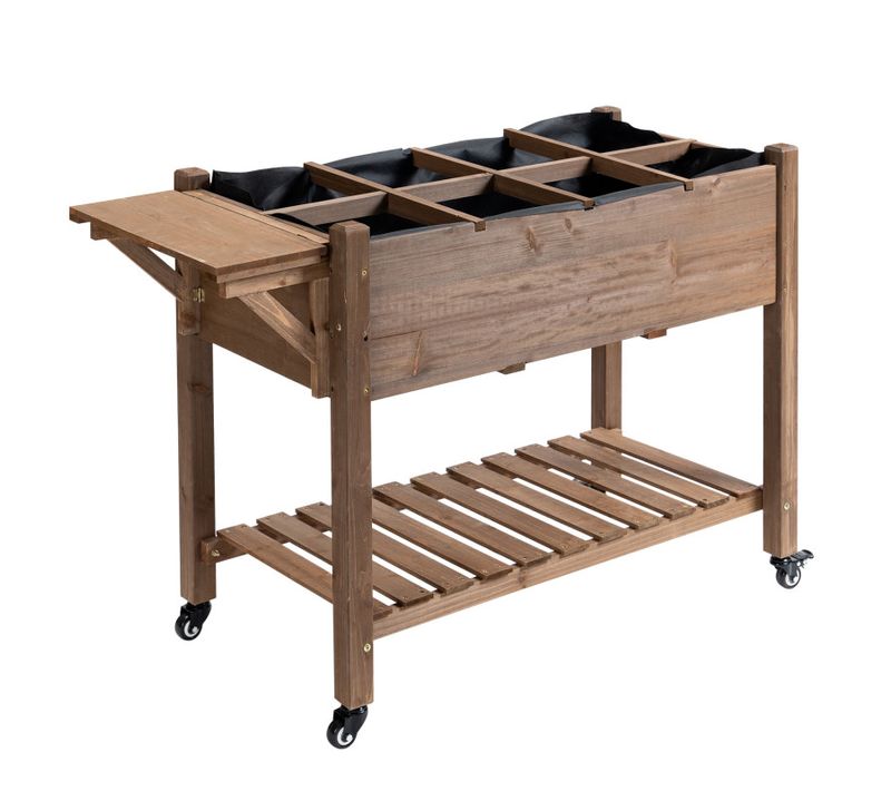 Jardinière Sur Pieds Avec Roulette Alice Bois De Sapin