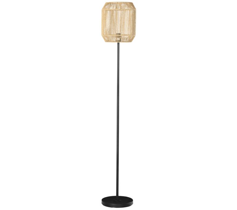 Lampadaire Aspect Cannage Marthe Beige Et Noir