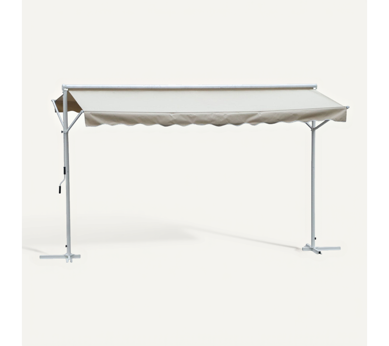 Store Double Toit Avec Piètement Palmira Beige Et Blanc