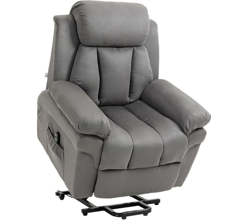 Fauteuil De Relaxation Releveur Boston Avec Repose-pieds Tissu Gris