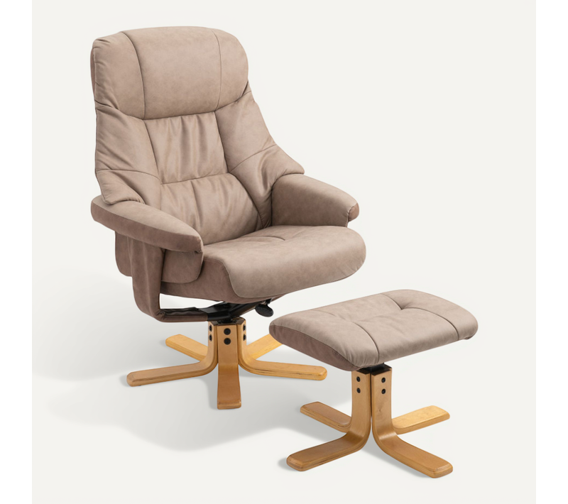 Fauteuil Inclinable Avec Repose-pieds Yazz Taupe Clair