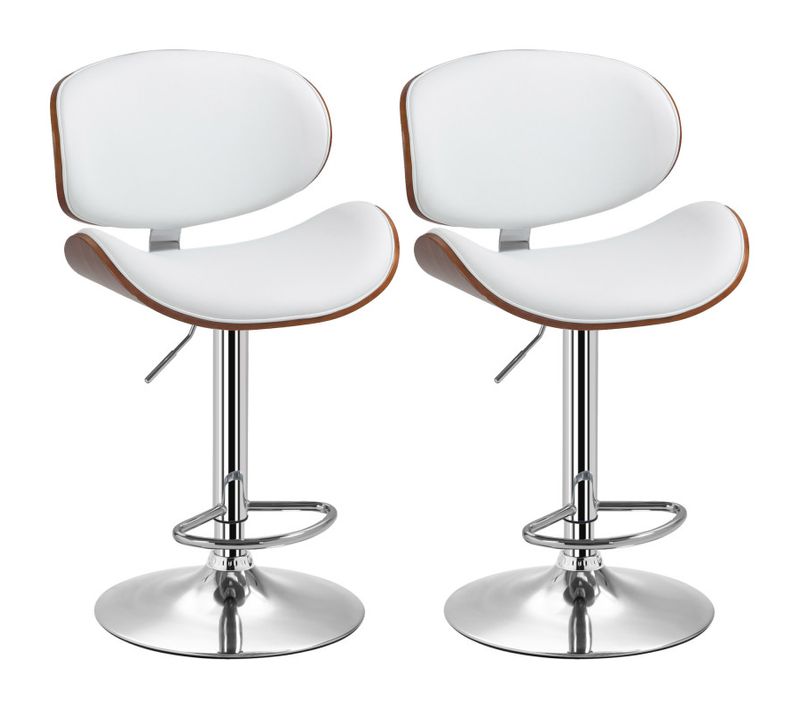Lot De 2 Chaises De Bar Cruise Blanc Et Bois