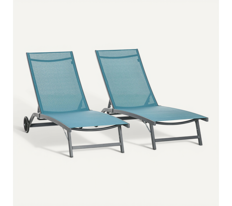 Lot De 2 Bains De Soleil Laly Bleus