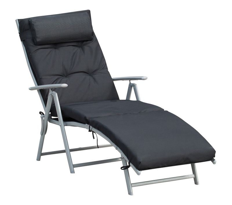 Transat Inclinable Thelma Noir Et Gris