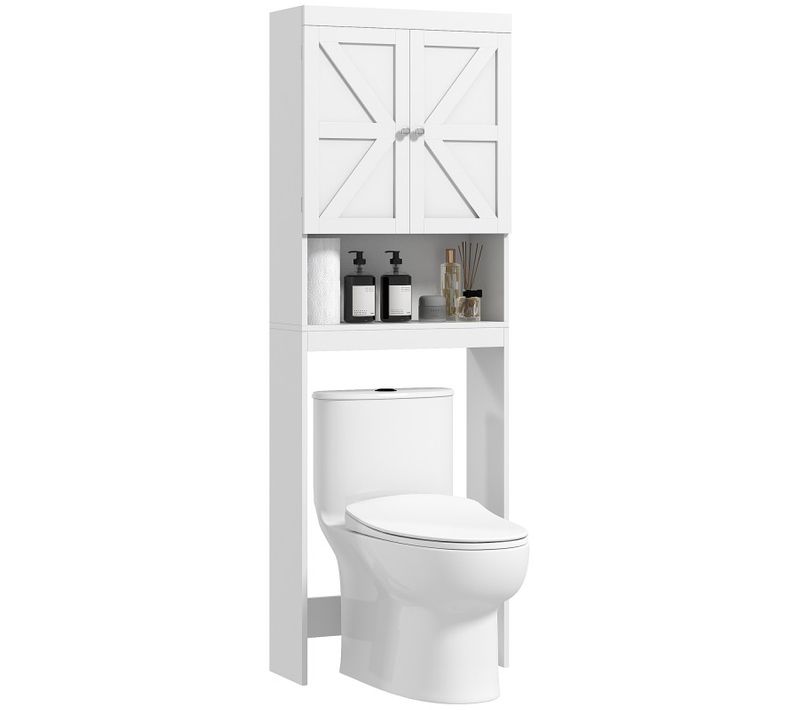 Meuble Wc Avec Rangement Supérieur Fabrice Blanc