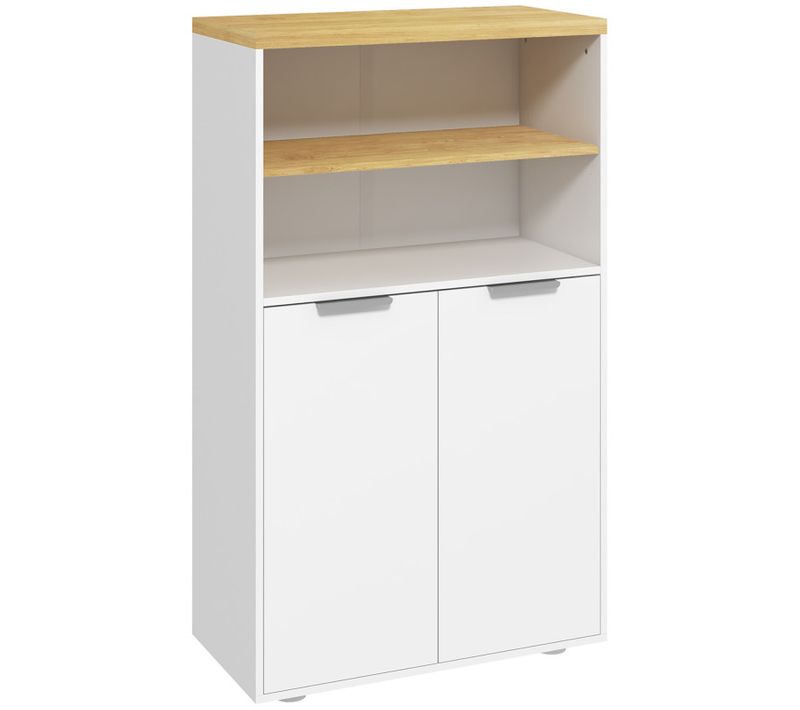 Meuble Bas Salle De Bains Odyssee Blanc Et Bois