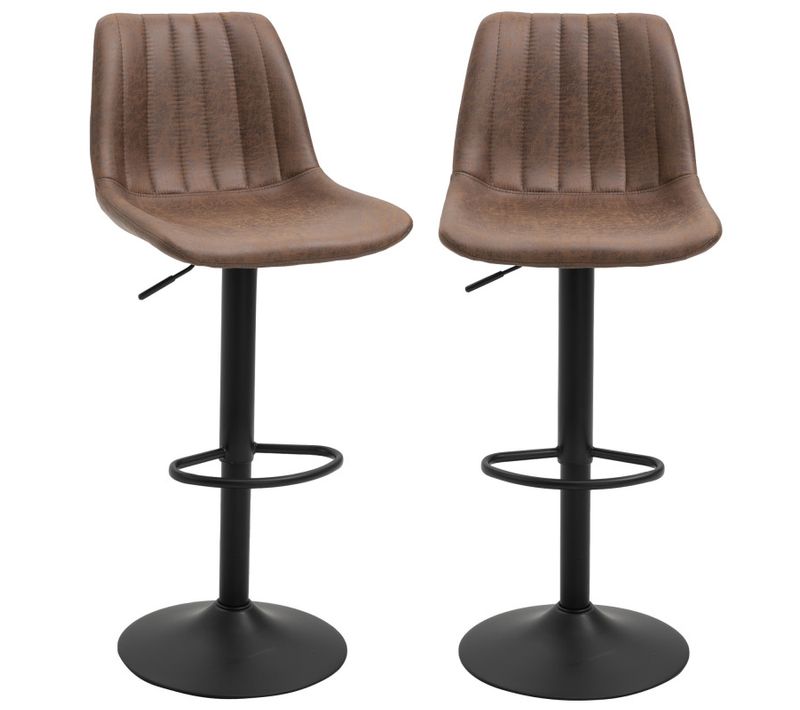 Lot De 2 Tabourets De Bar Prost Marron Et Noir