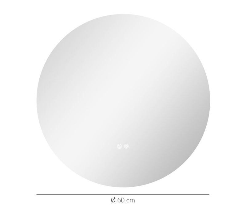 Miroir Rond Lumineux Leonidas 60 Cm