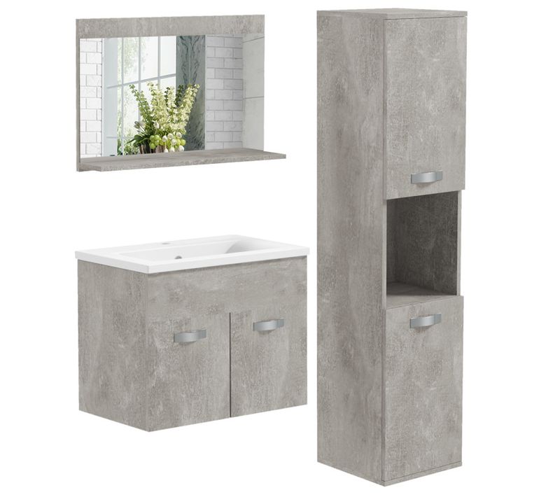 Ensemble Meuble Sous-vasque Ninon Aspect Béton Ciré