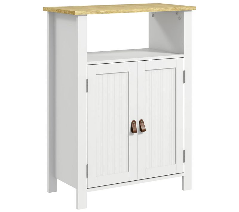 Meuble Bas Salle De Bain Melanie Bois Clair Et Blanc