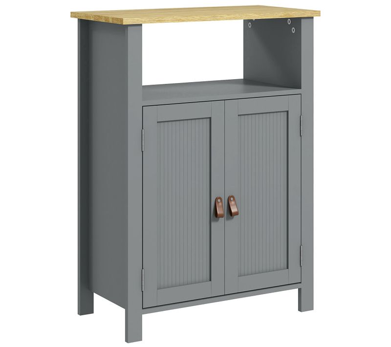 Meuble Bas Salle De Bain Megane Bois Clair Et Gris