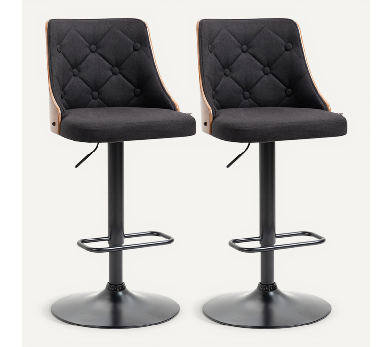 Lot De 2 Chaises De Bar Dionysos Noir Et Bois