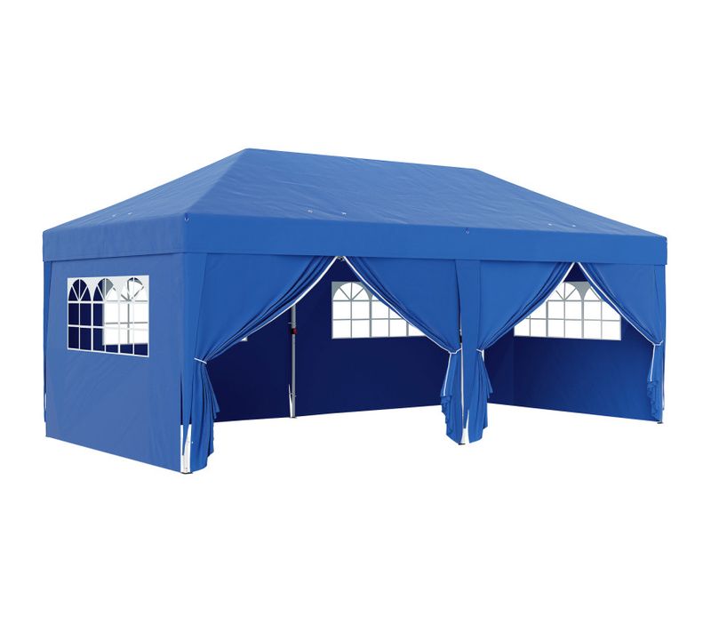 Tonnelle Pop-up Pliante 6 Fenêtres Chada Bleue