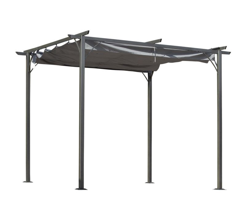 Pergola Rétractable Fox Grise Et Noire