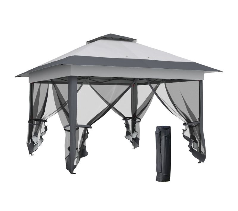 Tonnelle Pop-up Pliante Galatsi Gris Clair Et Foncé