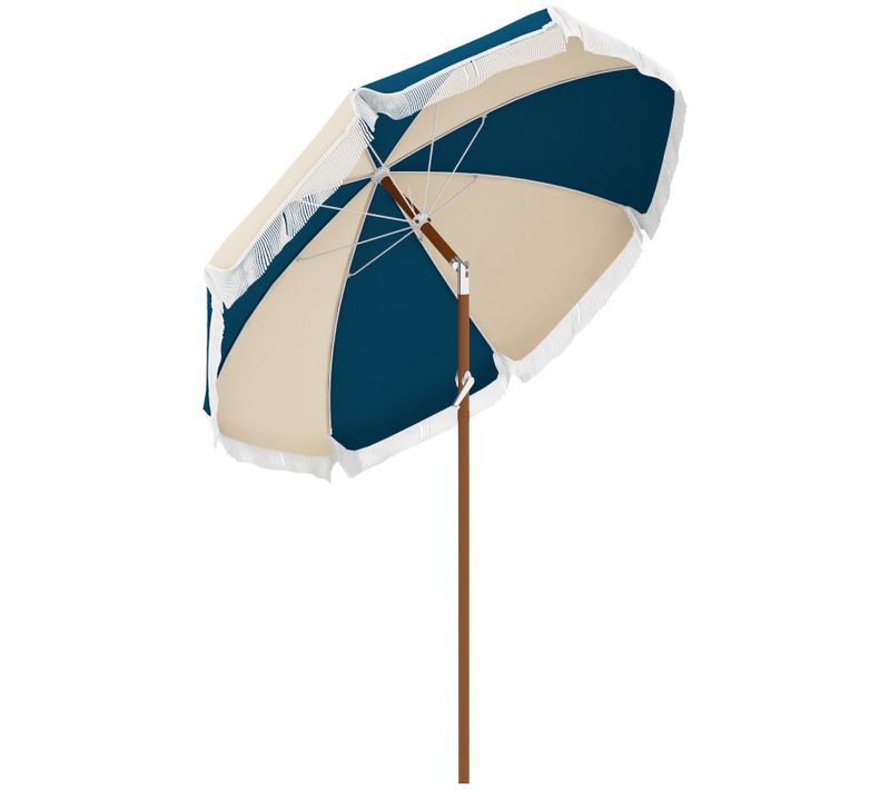 Parasol Rond Riviera Beige Et Bleu