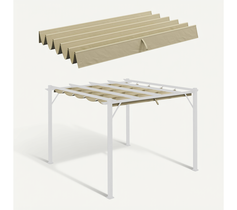 Toile De Rechange Pergola Rétractable Sivis Beige