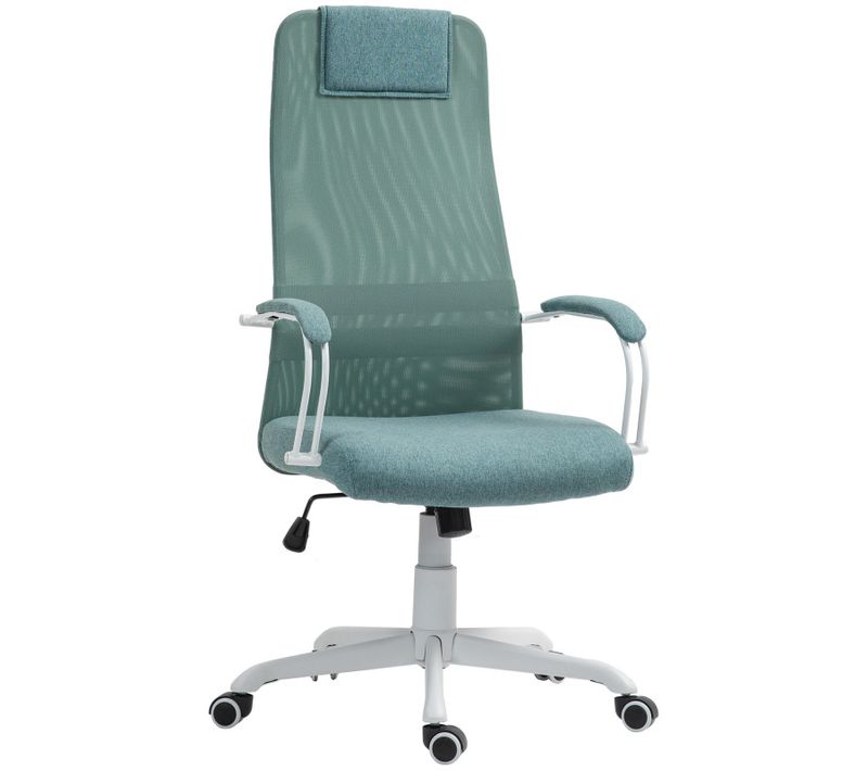 Chaise De Bureau Design Fonction Bascule Réglable Tissu Maille Vert D'eau