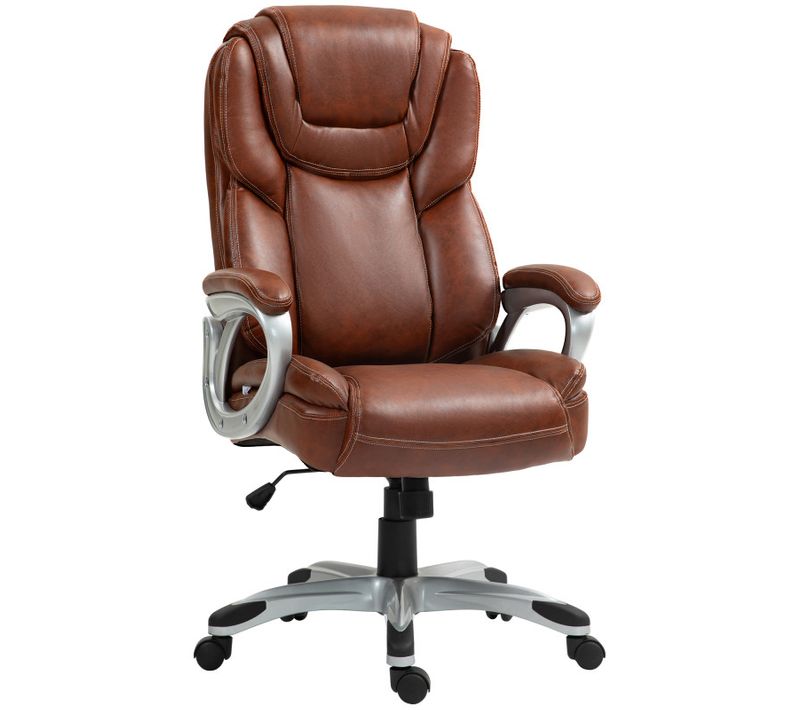 Chaise De Bureau Direction Réglable Bascule Verrouillable Marron Effet Vieilli