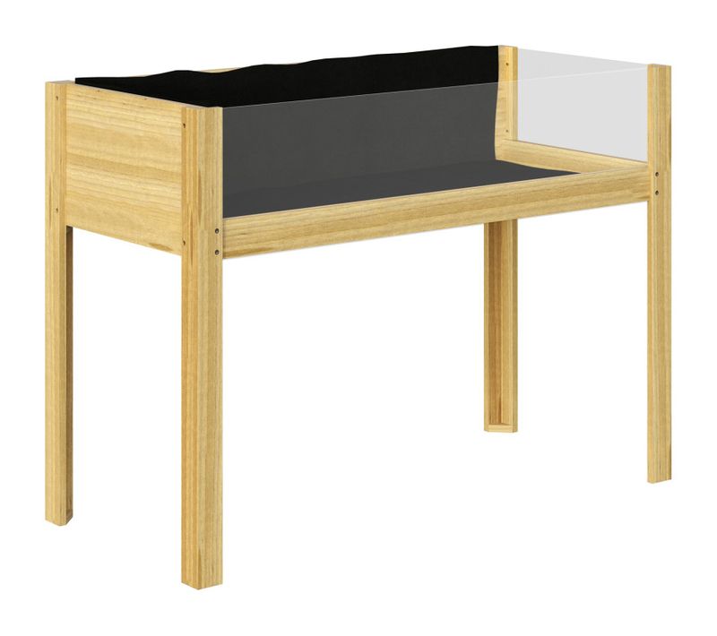 Jardinière Sur Pied Design 2 Panneaux Acryliques Transparents Bois Sapin Pré-huilé