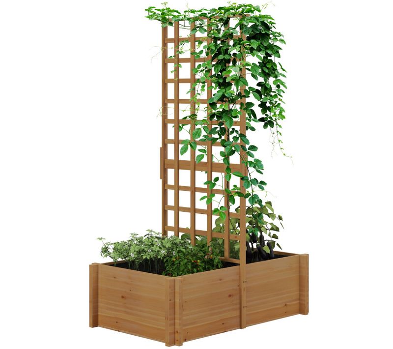 Jardinière Avec Treillis Bois Sapin Pré-huilé