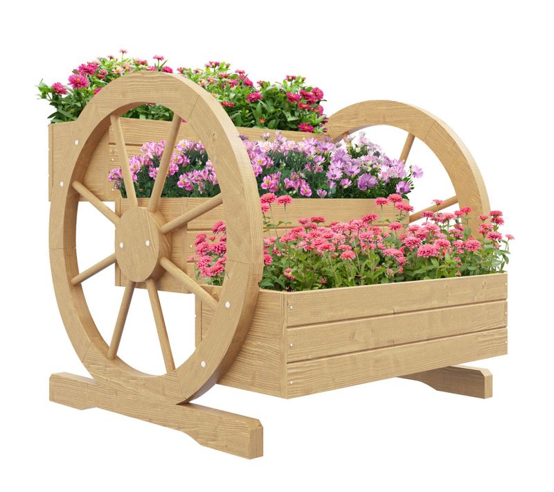 Jardinière Sur Pied Carré Potager 3 Étages Style Rustique Chic