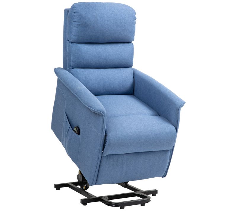 Fauteuil Releveur De Relaxation Réglable Électrique Tissu Bleu