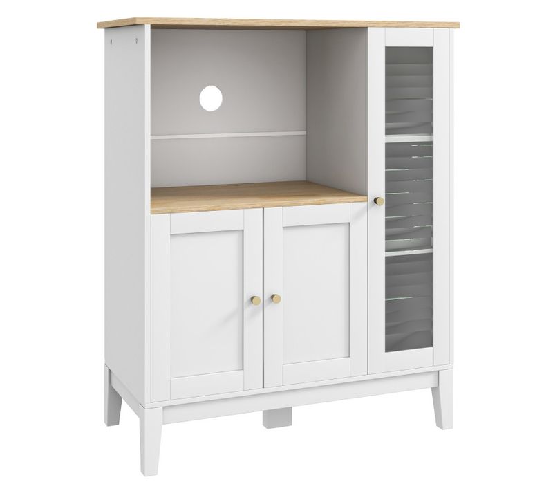 Buffet Style Classique Chic 3 Portes 3 Étagères Niche Petit Électroménager