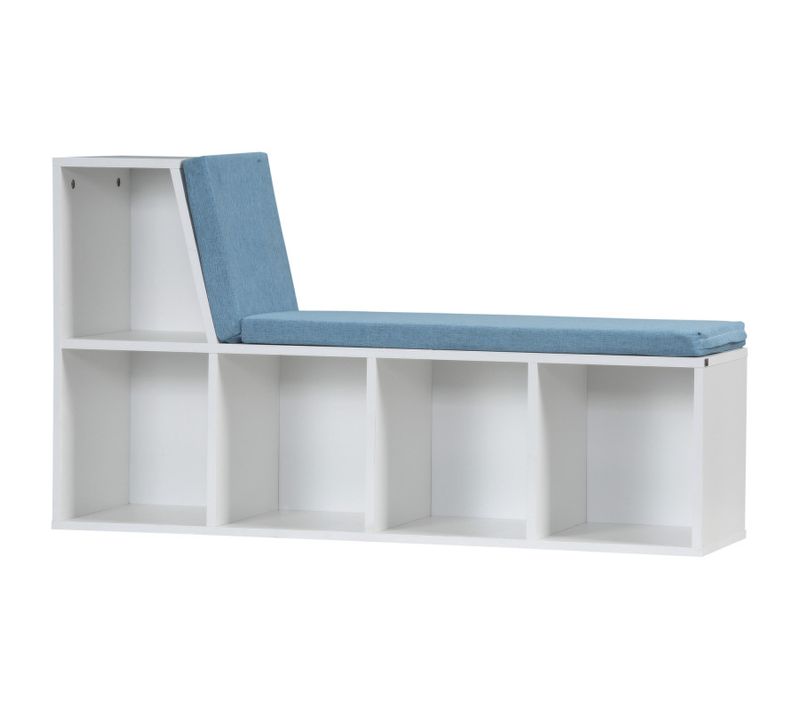 Bibliothèque Banc 2 En 1 Jacadi Bleu Chiné Et Blanc