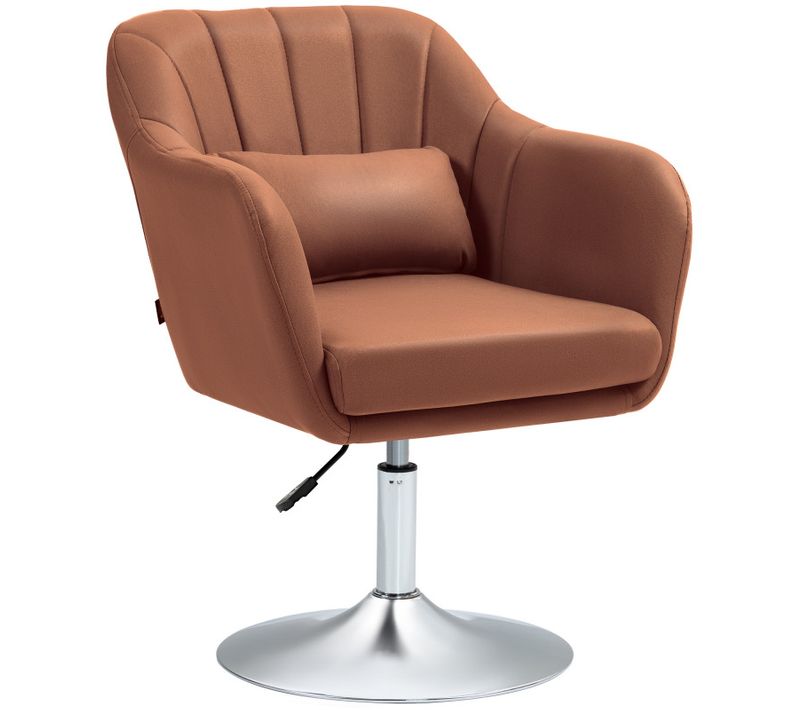 Fauteuil Lounge Design Avec Coussin Moka Lin Marron