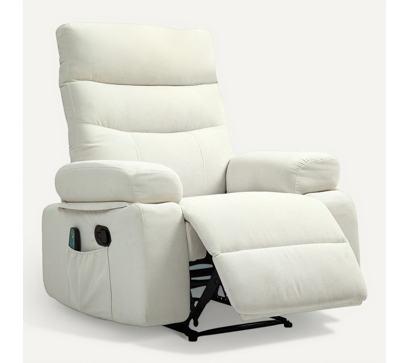 Fauteuil De Massage Inclinable Chauffant Vittorio Blanc Cassé
