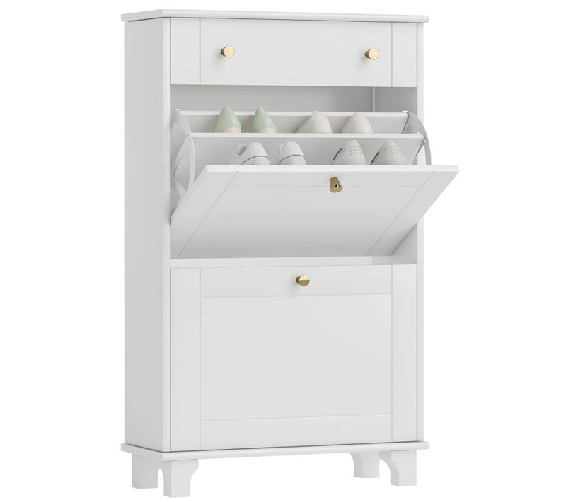 Armoire à Chaussures Design Isandro Blanc